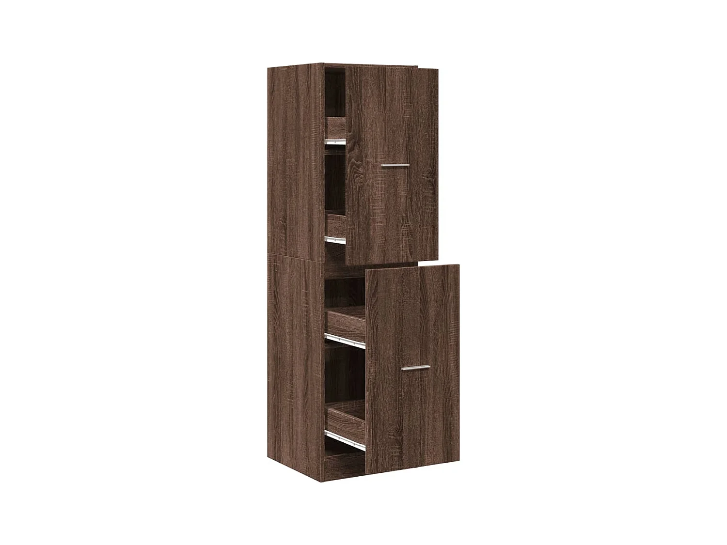 Bruin eiken apothekerskast 40x41x144,5 cm samengesteld hout