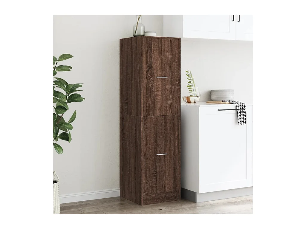 Bruin eiken apothekerskast 40x41x144,5 cm samengesteld hout