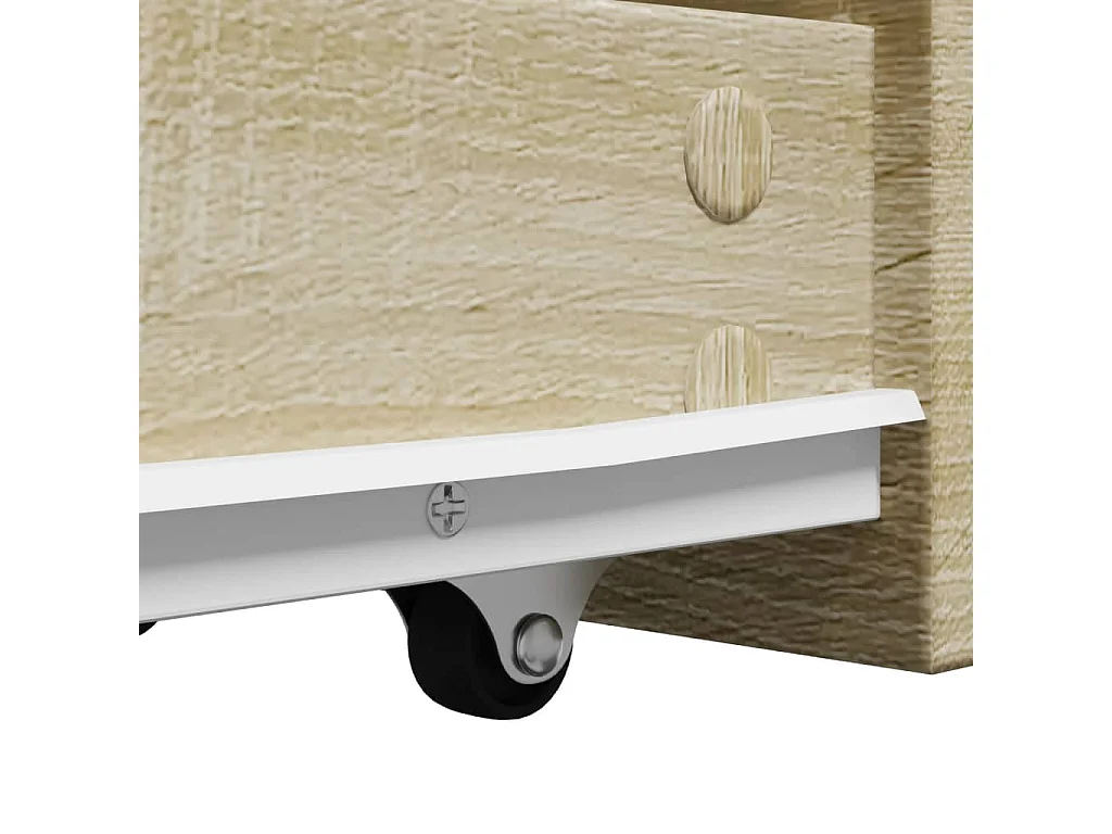 Armoire de salle de bain étroite avec roulettes chêne sonoma