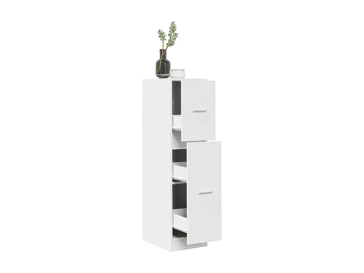 Armoire d'apothicaire blanc 30x41x118 cm bois d'ingénierie