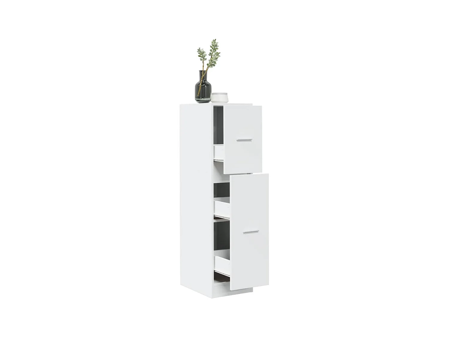 Witte apothekerskast 30x41x118 cm samengesteld hout