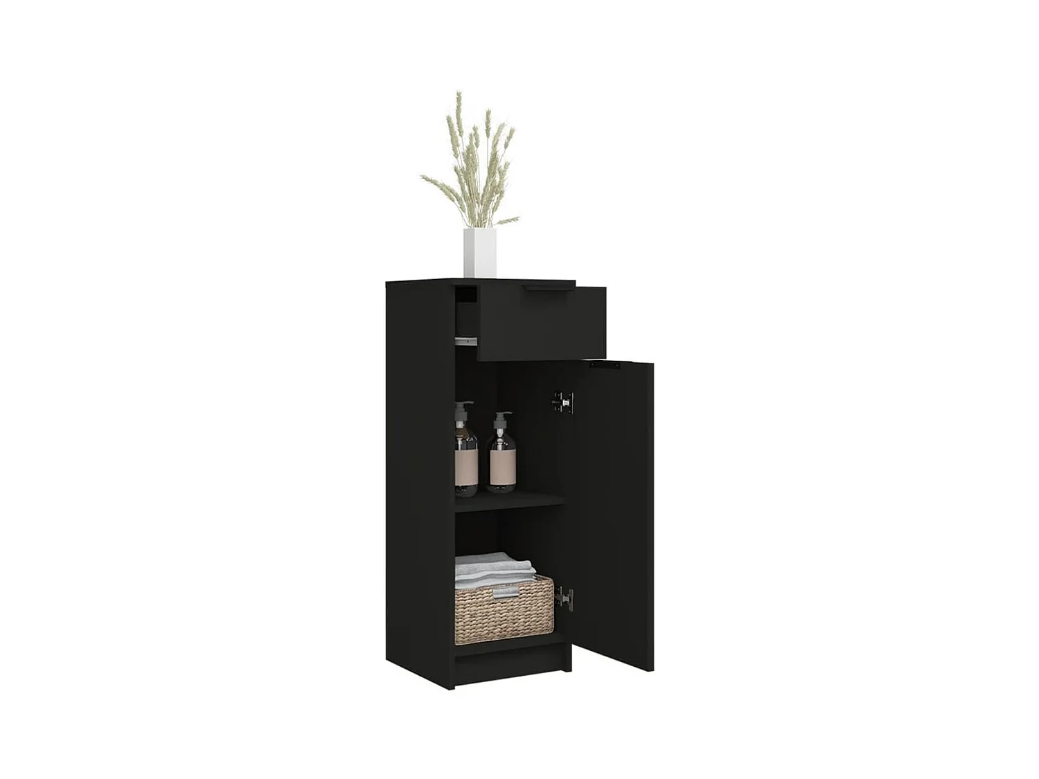 Armoire de salle de bain Noir 32x34x90 cm Bois d'ingénierie