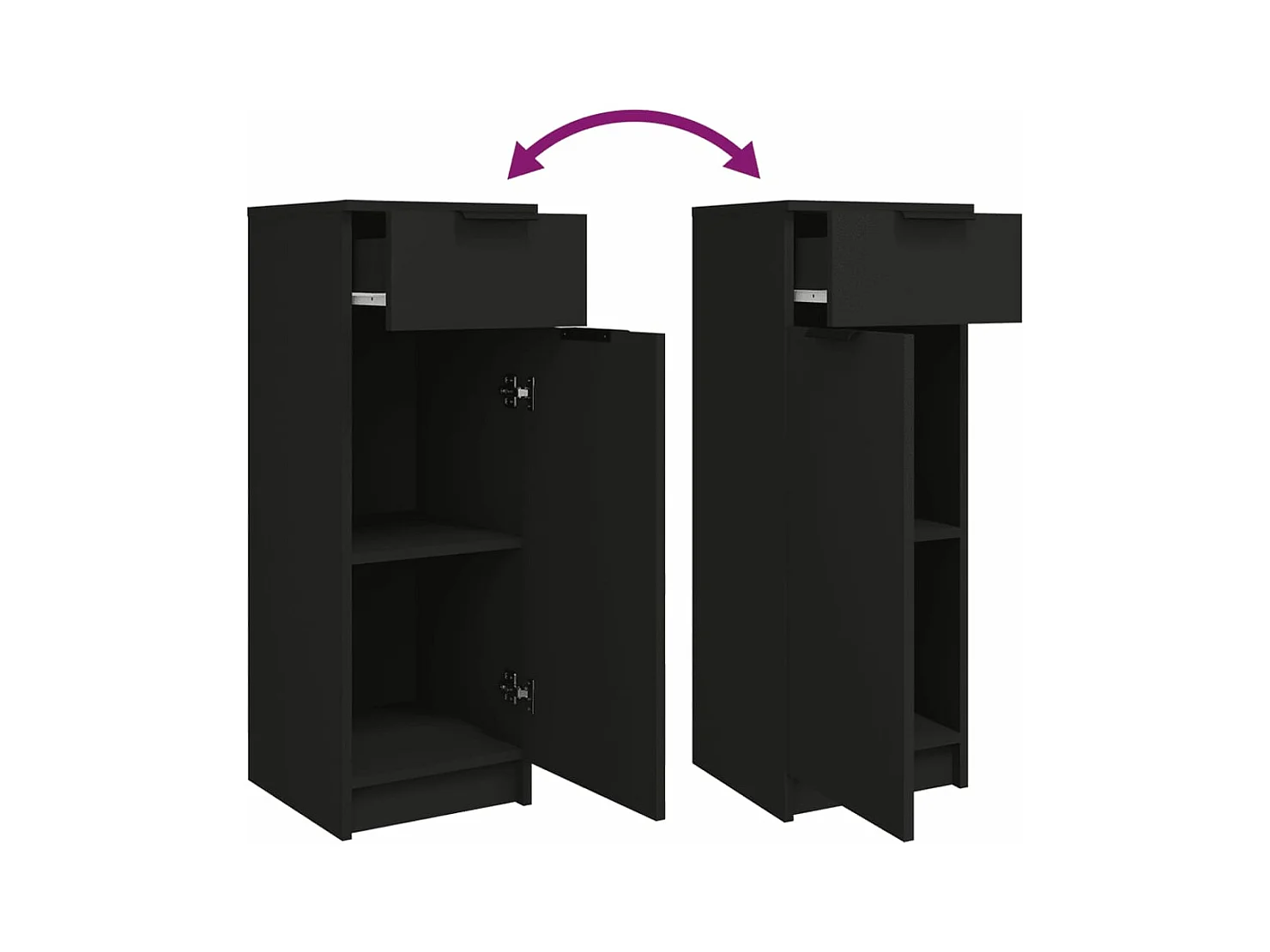 Armoire de salle de bain Noir 32x34x90 cm Bois d'ingénierie