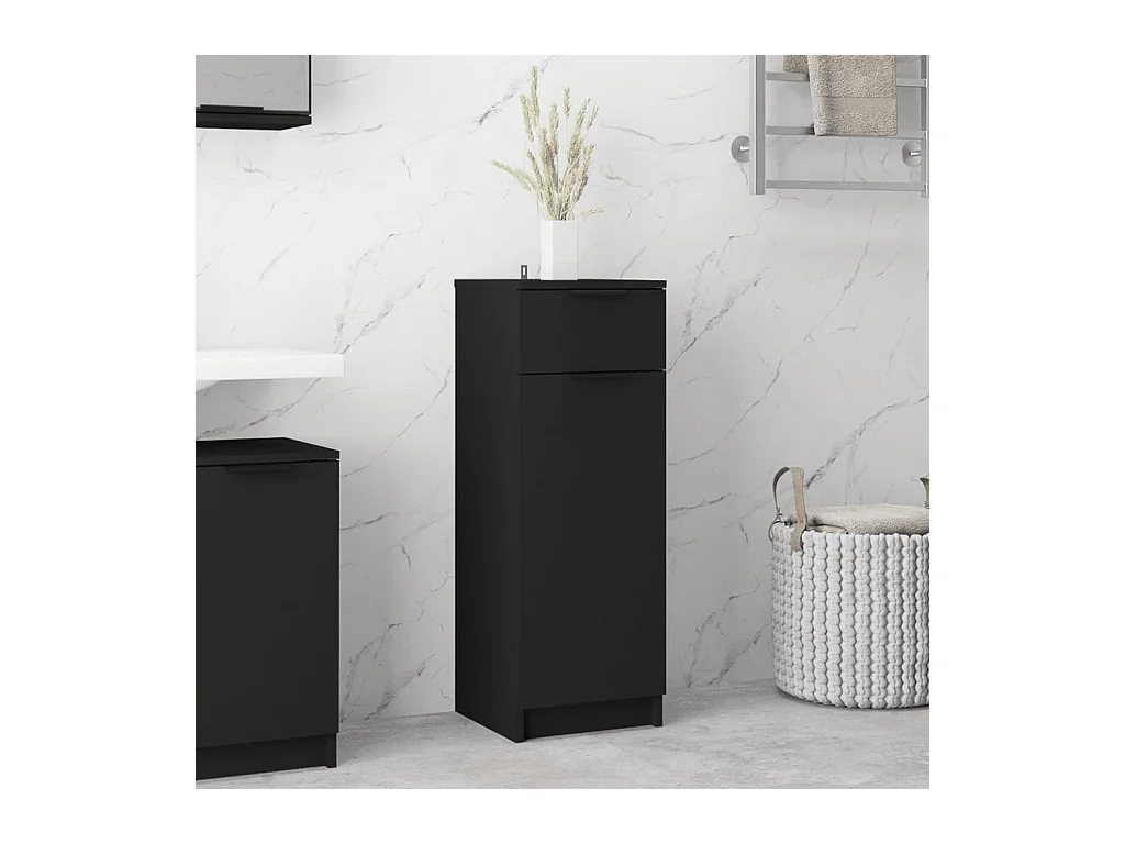 Armoire de salle de bain Noir 32x34x90 cm Bois d'ingénierie