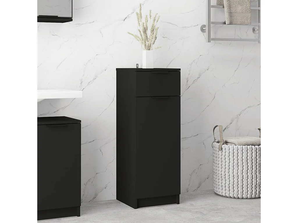 Armoire de salle de bain Noir 32x34x90 cm Bois d'ingénierie