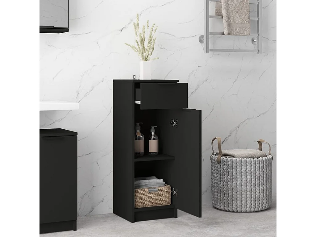 Armoire de salle de bain Noir 32x34x90 cm Bois d'ingénierie