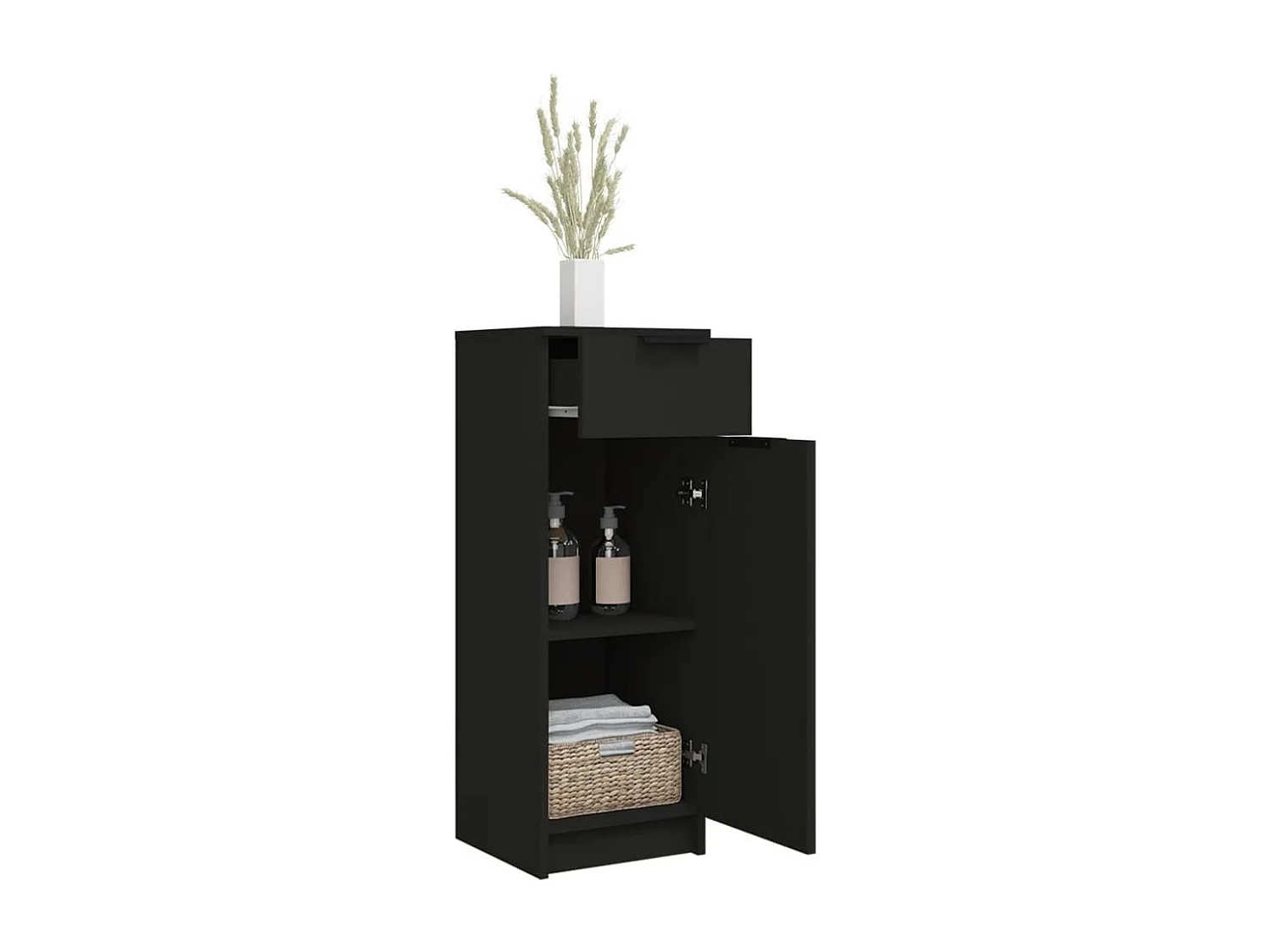 Armoire de salle de bain Noir 32x34x90 cm Bois d'ingénierie
