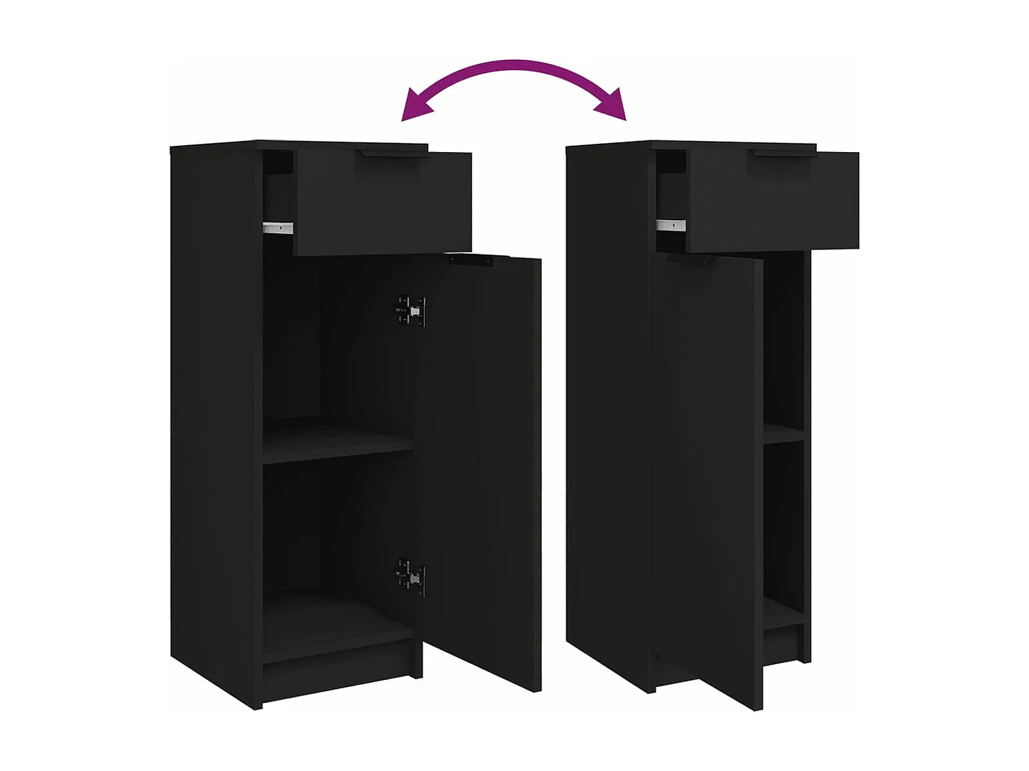 Armoire de salle de bain Noir 32x34x90 cm Bois d'ingénierie