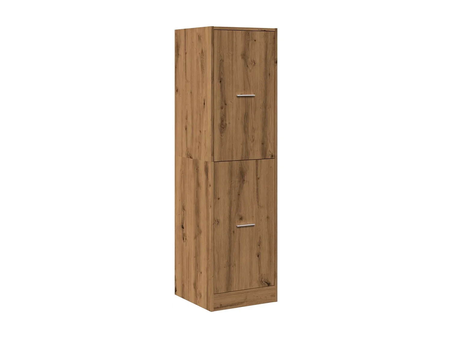 Mueble boticario artesanal en madera contrachapada de roble.