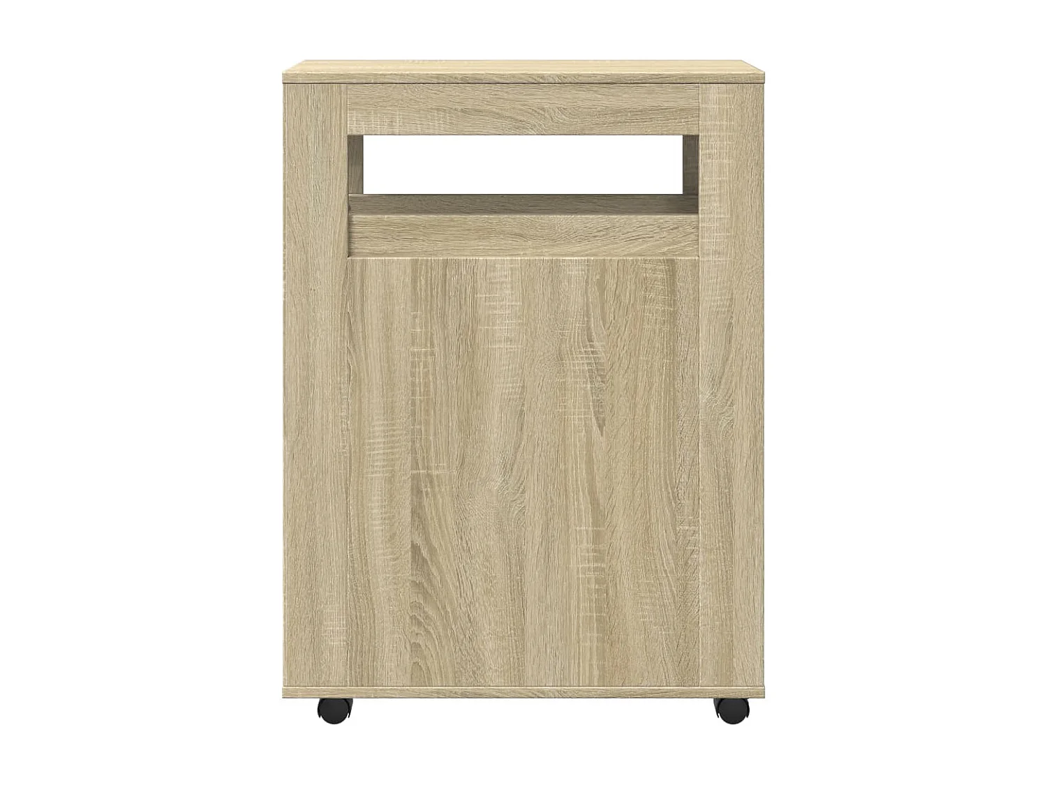 Meuble étroit de salle de bain à roulettes chêne sonoma