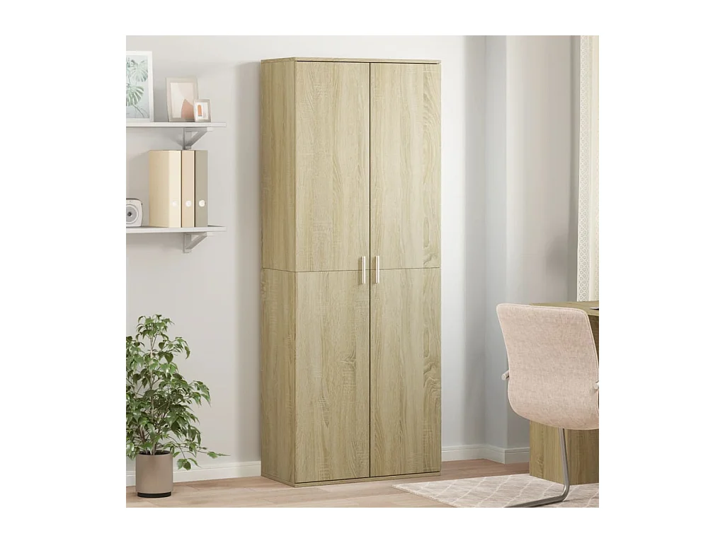 Buffet haut chêne sonoma 70x35x180 cm bois d'ingénierie