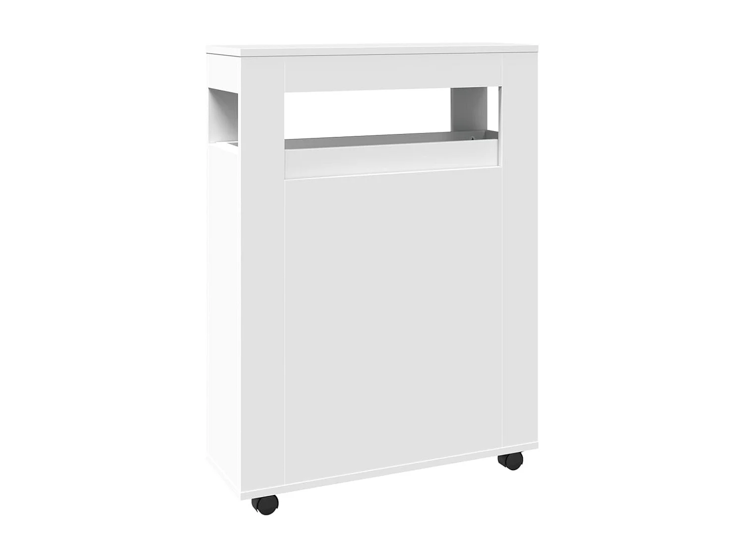 Mobile da bagno bianco stretto con rotelle