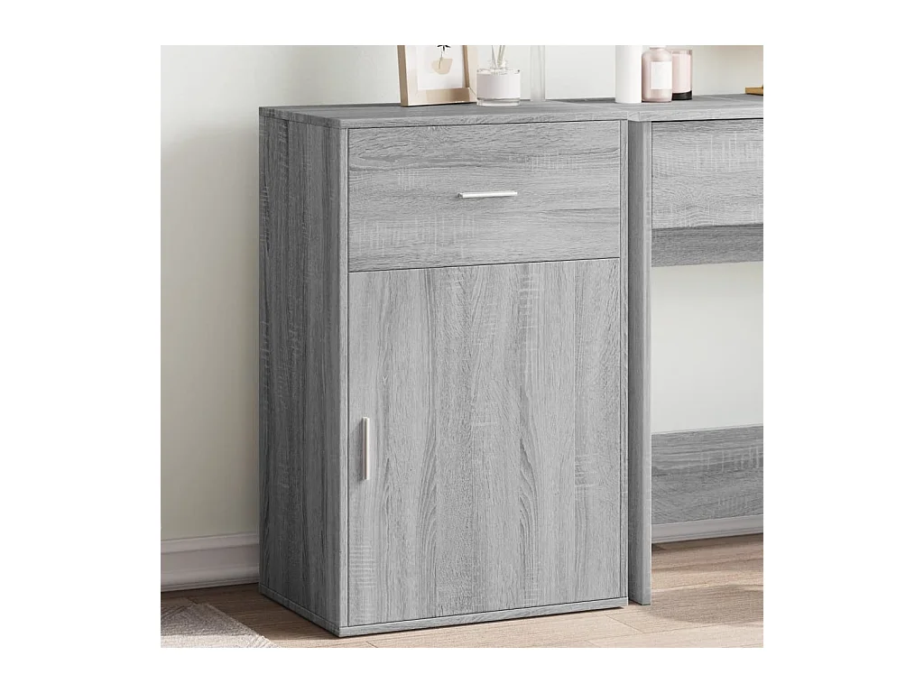 Sonoma grauer Aufbewahrungsschrank 56,5 x 39 x 90 cm, Holzwerkstoff