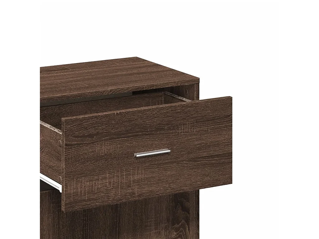 Mueble de almacenamiento de roble marrón 56,5x39x90 cm de madera contrachapada