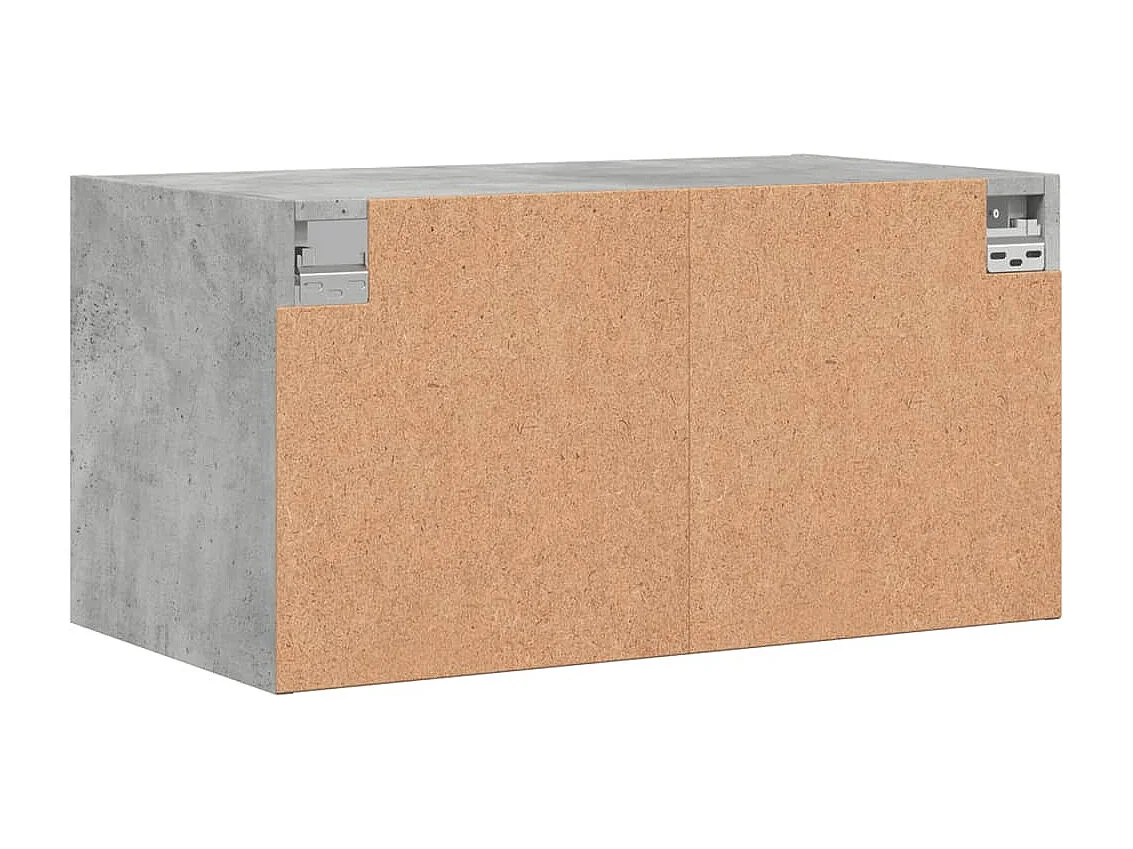 Armarios de pared y puertas de cristal 2ud gris hormigón 68,5x37x35cm