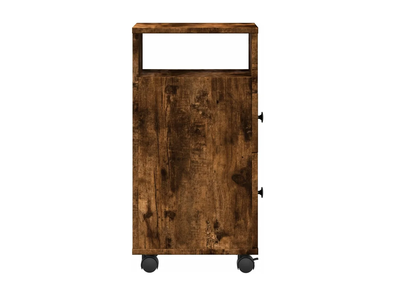 Schmale Badezimmermöbel auf Rollen, geräucherte Eiche