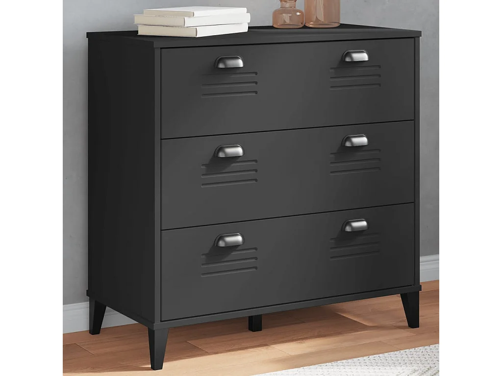 Commode VIKEN noir bois d'ingénierie