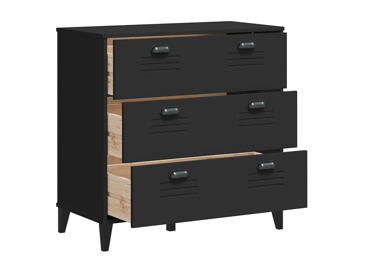 Commode VIKEN noir bois d'ingénierie