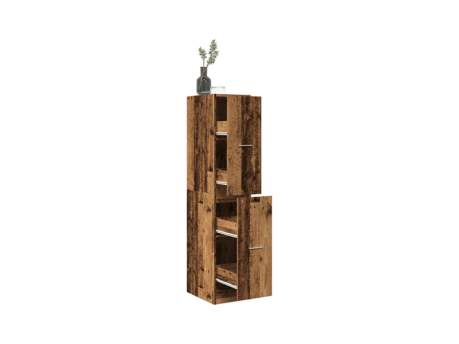 Apothekerskast oud hout 30x41x144,5 cm samengesteld hout
