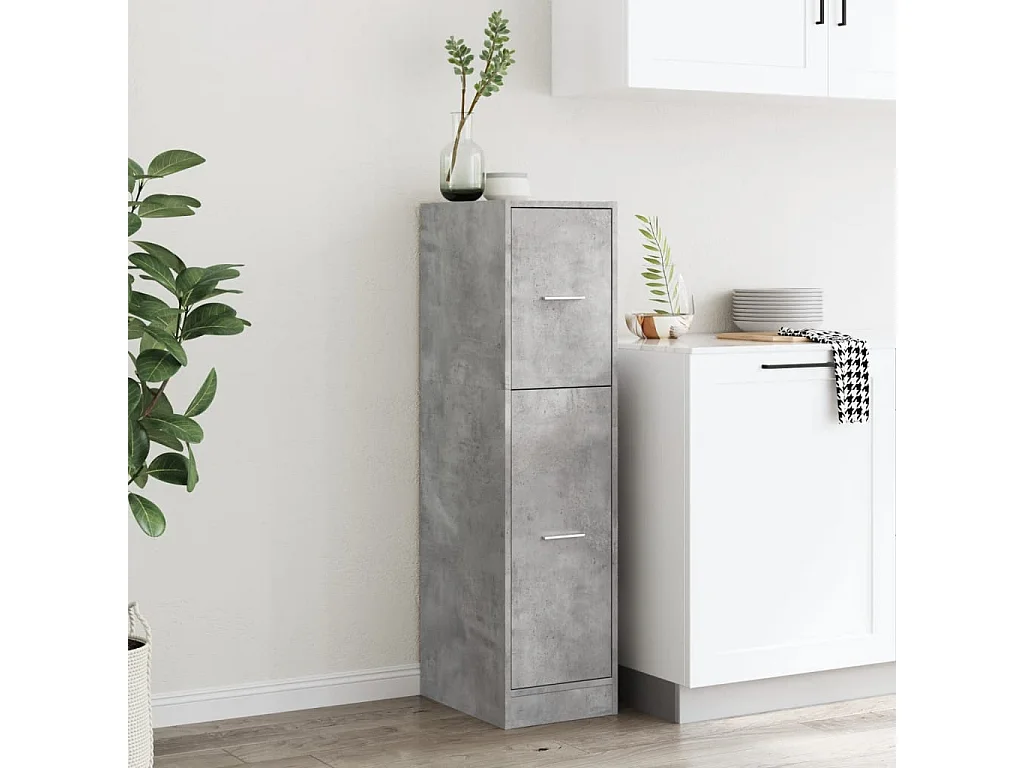 Armoire d'apothicaire gris béton 30x41x118 cm bois d'ingénierie