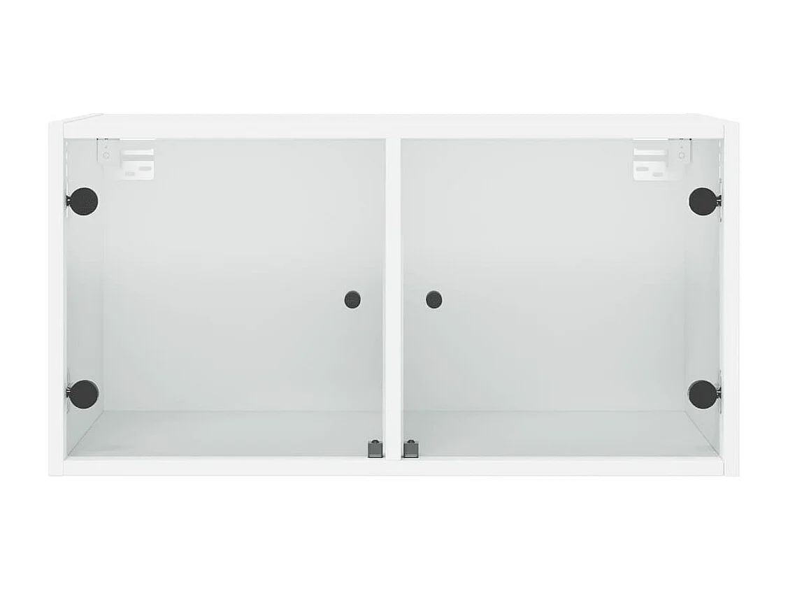 Armoire murale avec portes en verre blanc 68,5x37x35 cm