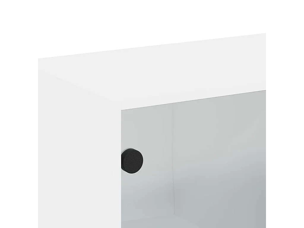 Armoire murale avec portes en verre blanc 68,5x37x35 cm
