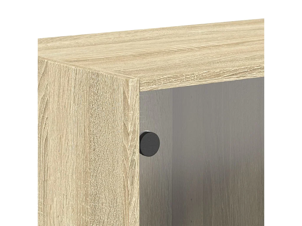 Pensili con ante in vetro 2 pz rovere sonoma 68,5x37x35 cm