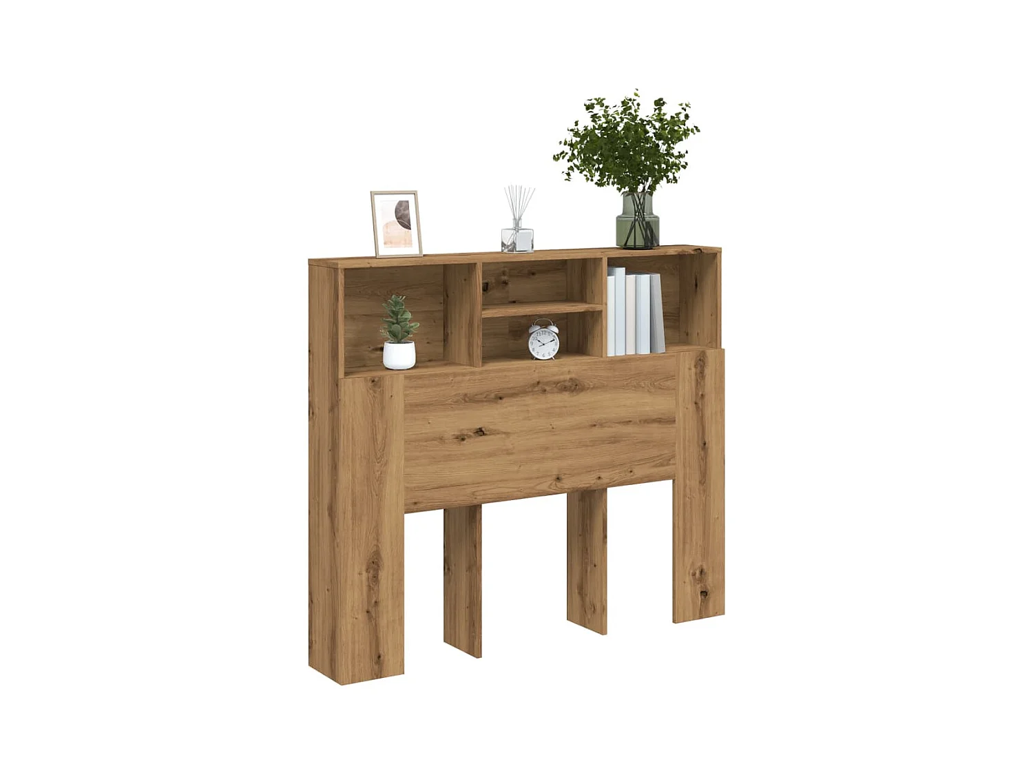 Armoire de tête de lit chêne artisanal 120x19x103,5 cm