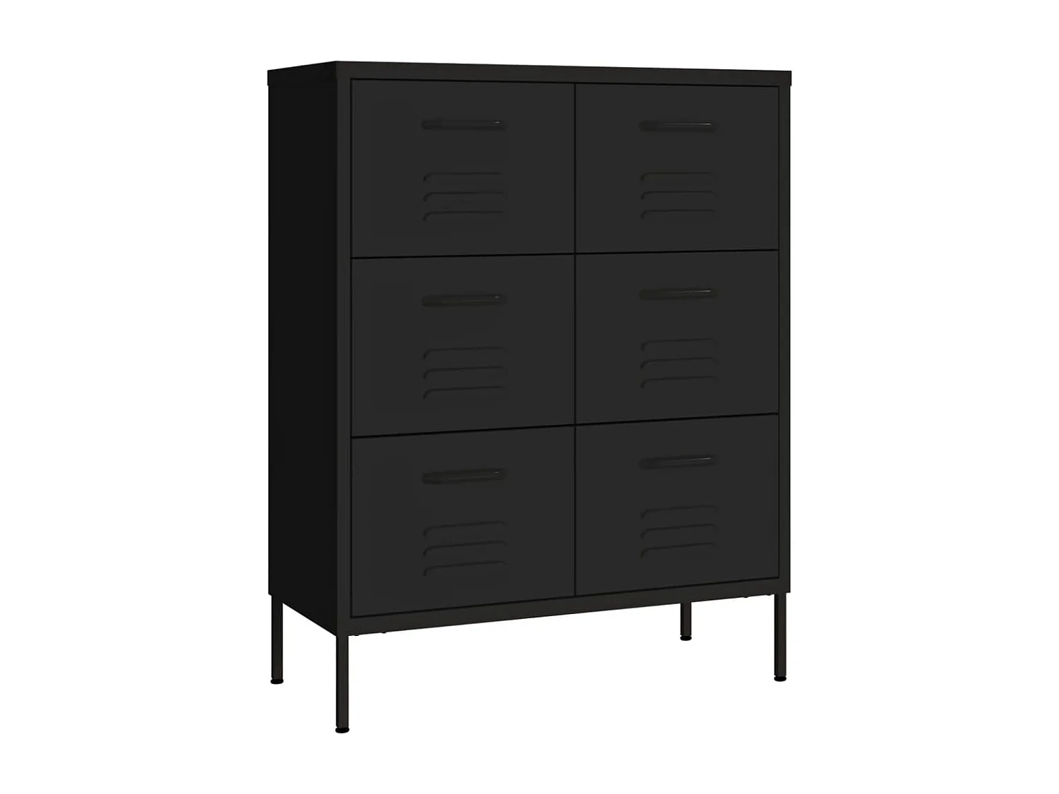 Armoire à tiroirs Noir 80x35x101,5 cm Acier