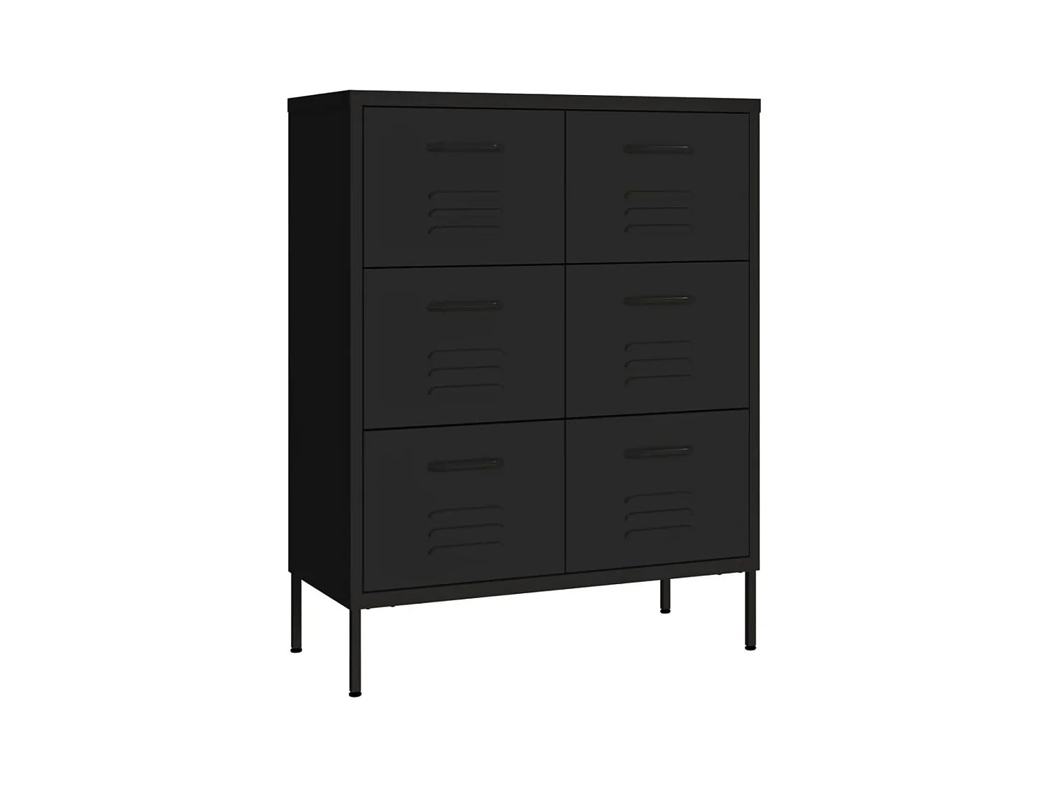 Armoire à tiroirs Noir 80x35x101,5 cm Acier