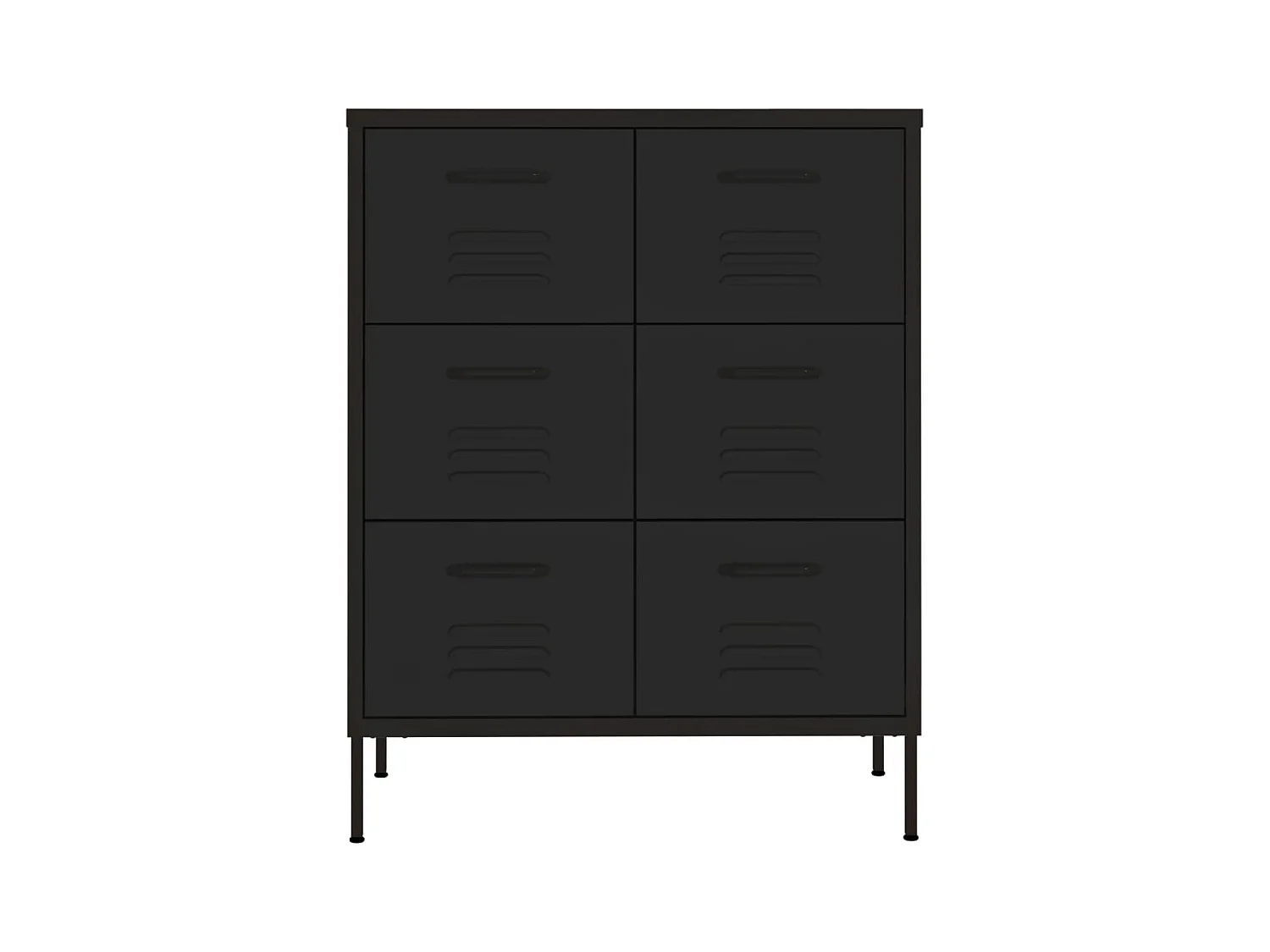 Armoire à tiroirs Noir 80x35x101,5 cm Acier