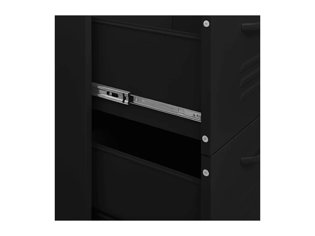 Armoire à tiroirs Noir 80x35x101,5 cm Acier