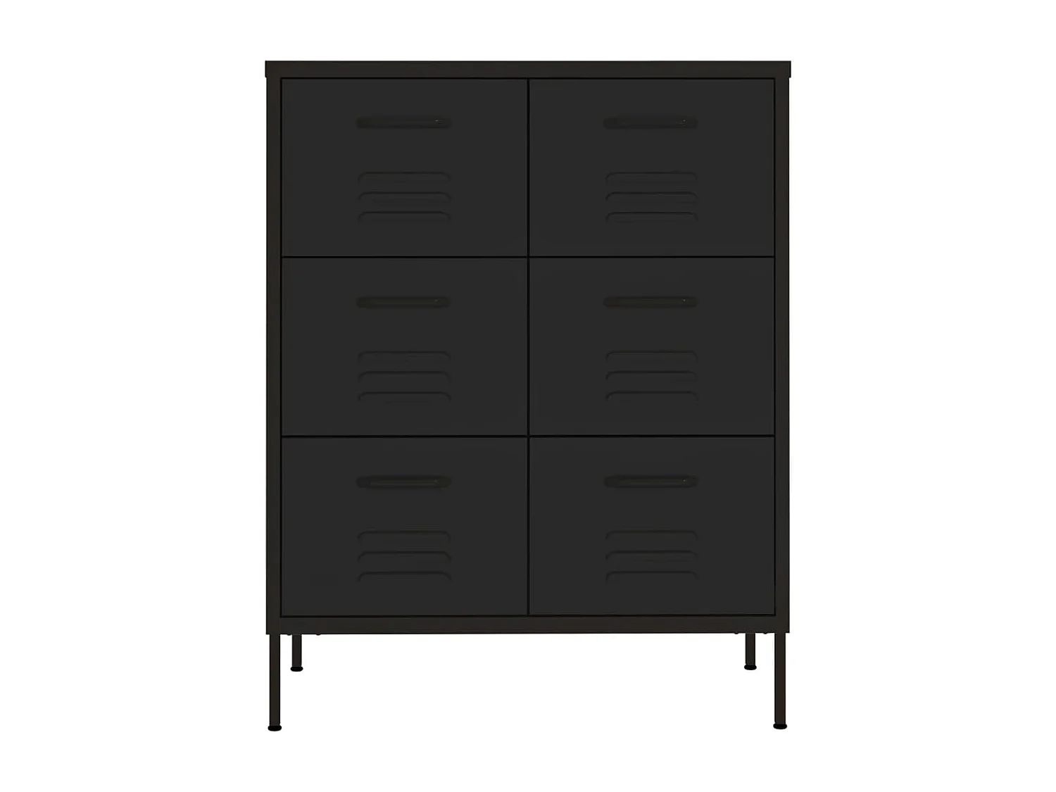 Armoire à tiroirs Noir 80x35x101,5 cm Acier