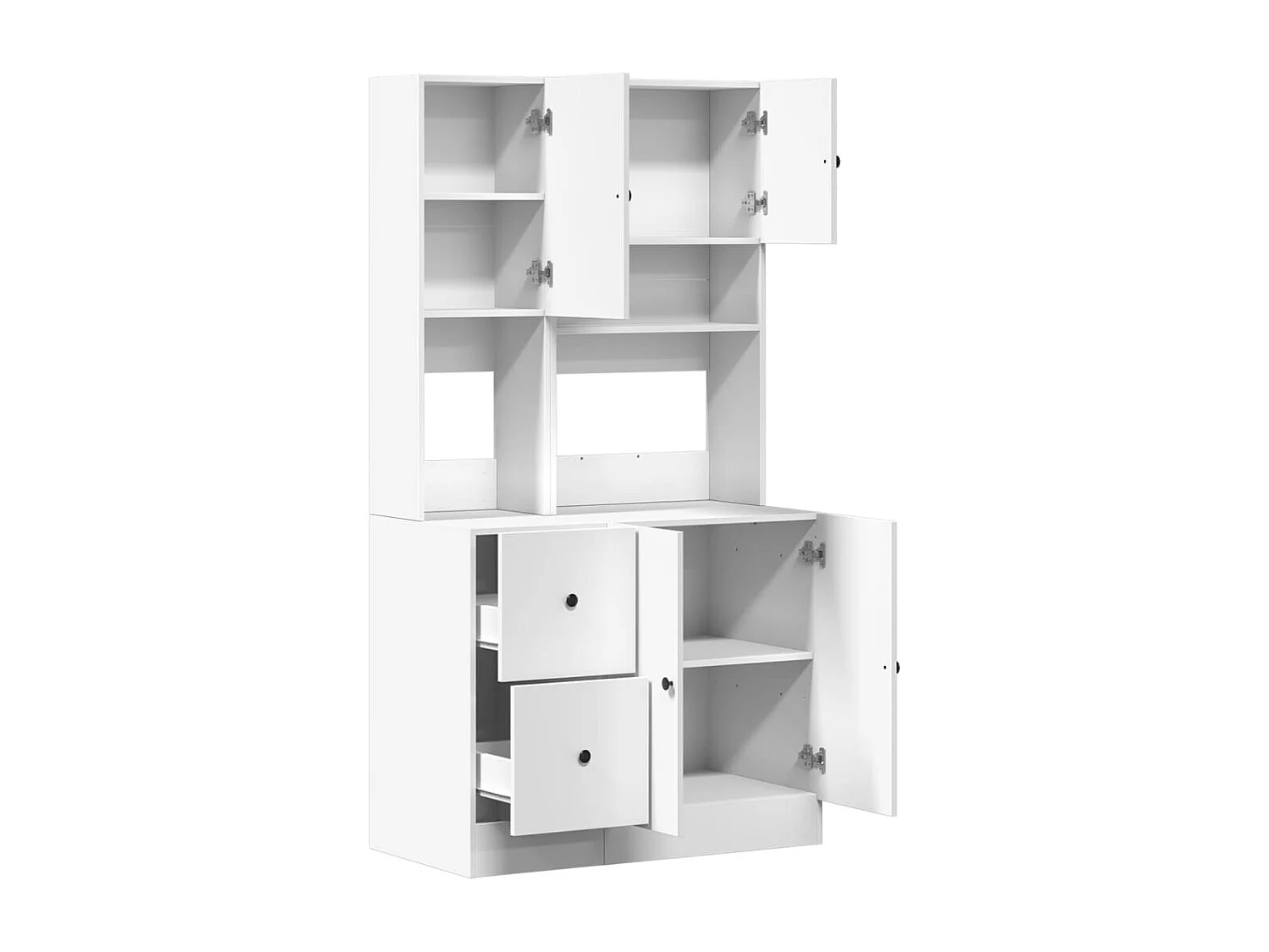 Mobile da cucina bianco 95x50x180 cm in derivati del legno