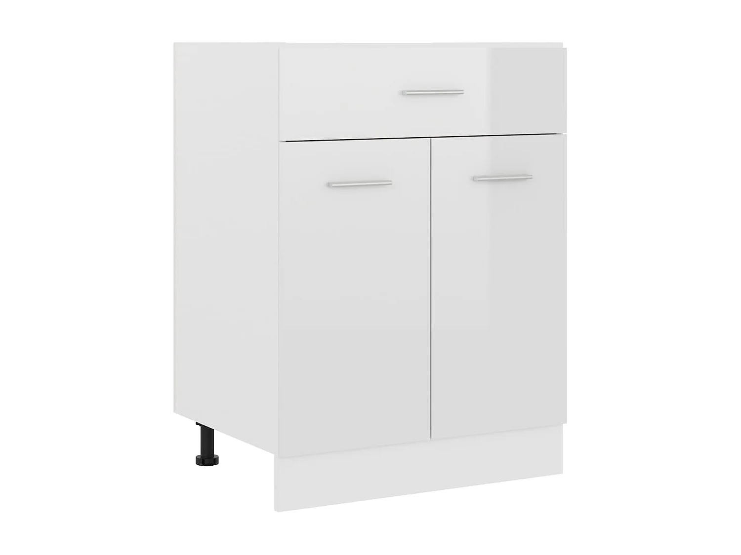 Armoire de plancher à tiroir Blanc brillant Bois d’ingénierie