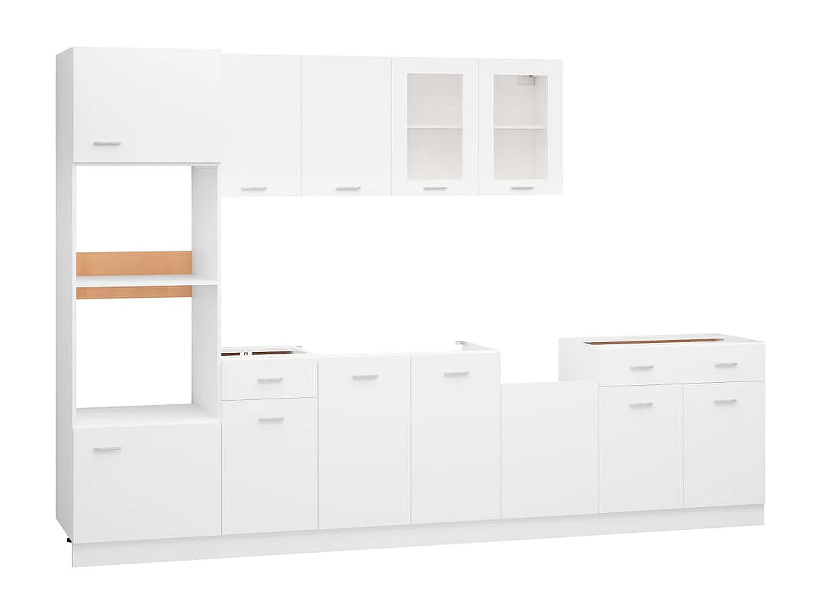 Conjunto muebles de cocina 7 piezas aglomerado blanco