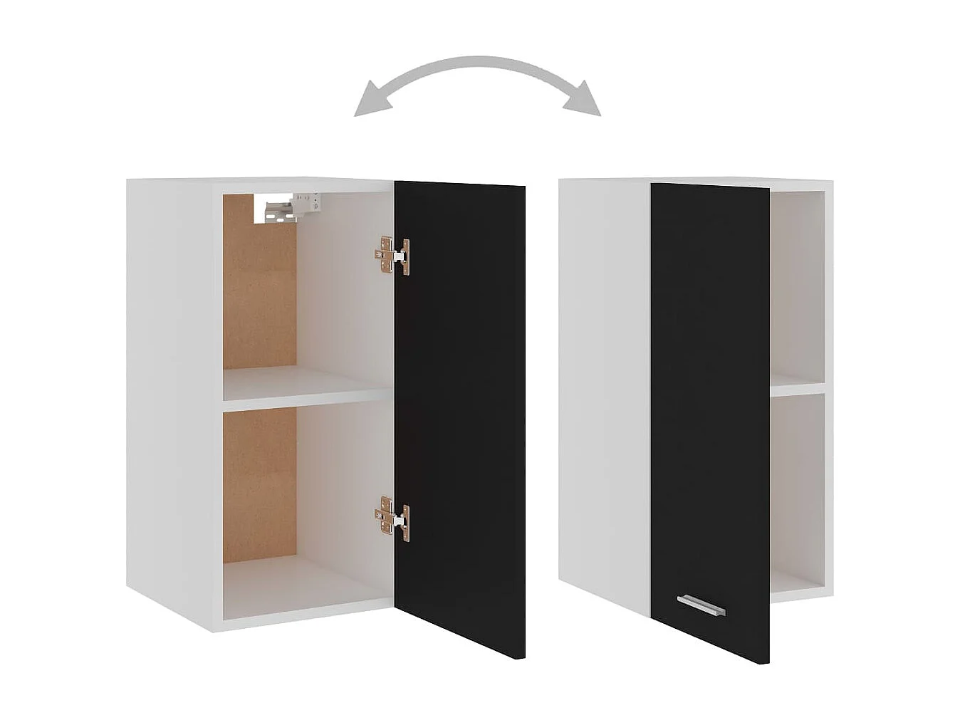 Armoire suspendue Noir 29,5x31x60 cm Bois d'ingénierie