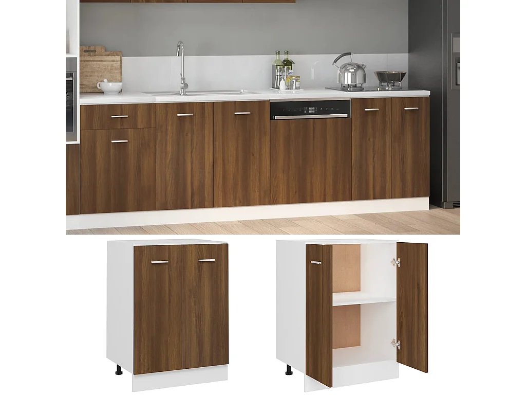 Armoire de plancher Chêne marron 60x46x81,5cm Bois d'ingénierie