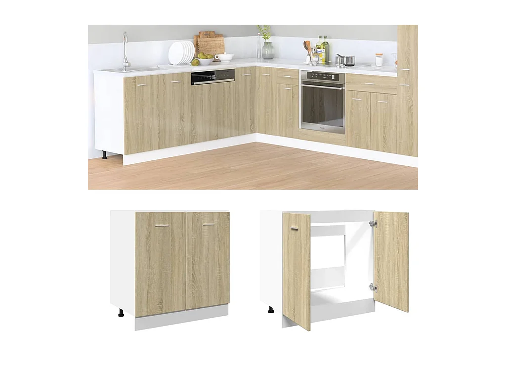 Armoire basse chêne sonoma 80x46x81,5 cm bois d’ingénierie