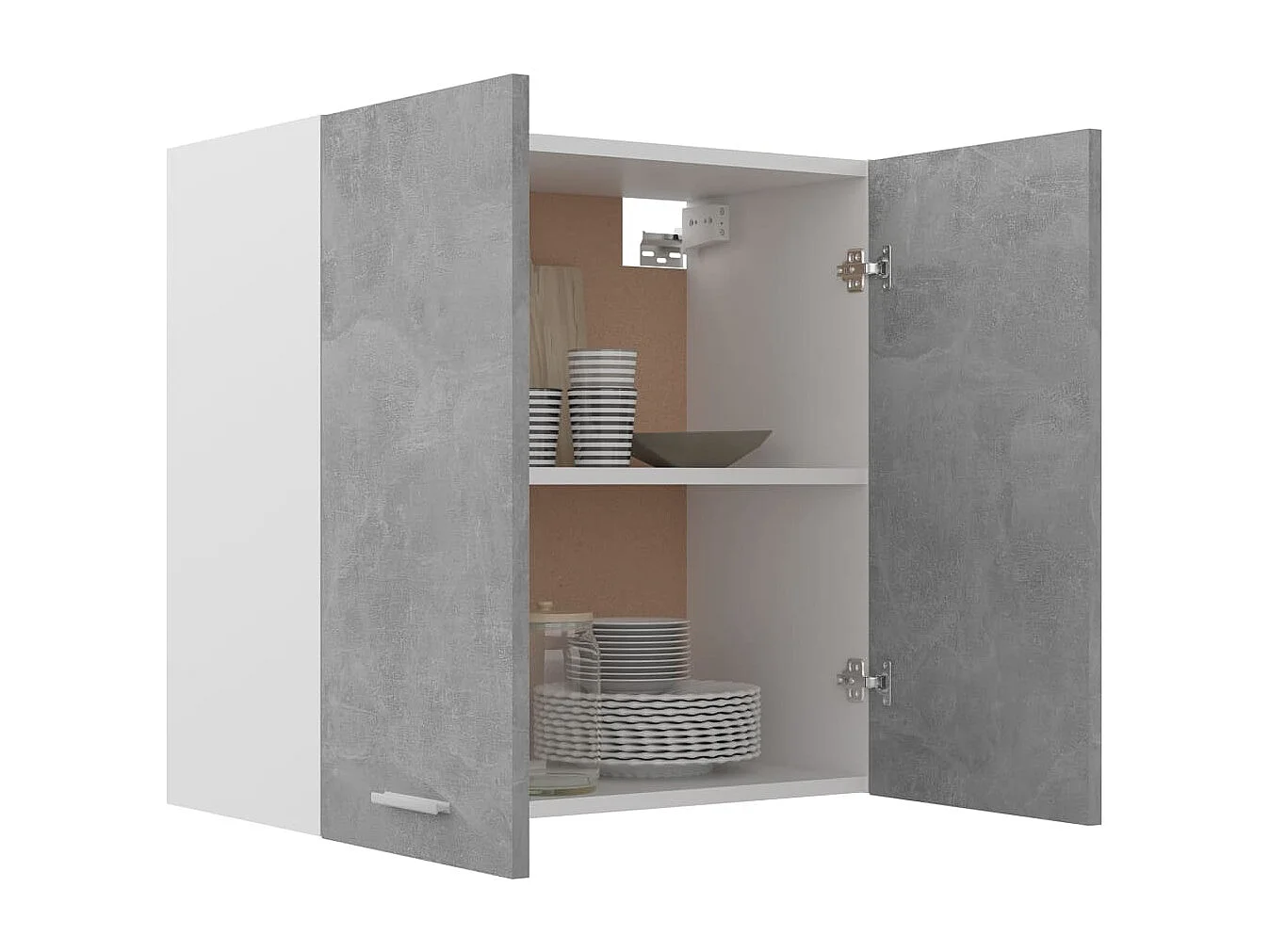 Armoire suspendue Gris béton 60x31x60 cm Bois d’ingénierie