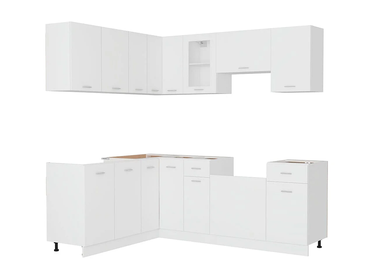 Ensemble de meubles de cuisine 11 pcs Blanc Aggloméré