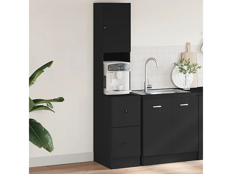 Armoire de cuisine noir 35x50x180 cm bois d'ingénierie
