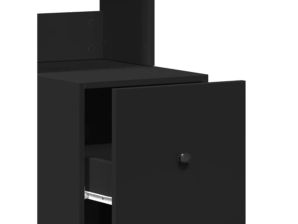 Armoire de cuisine noir 35x50x180 cm bois d'ingénierie