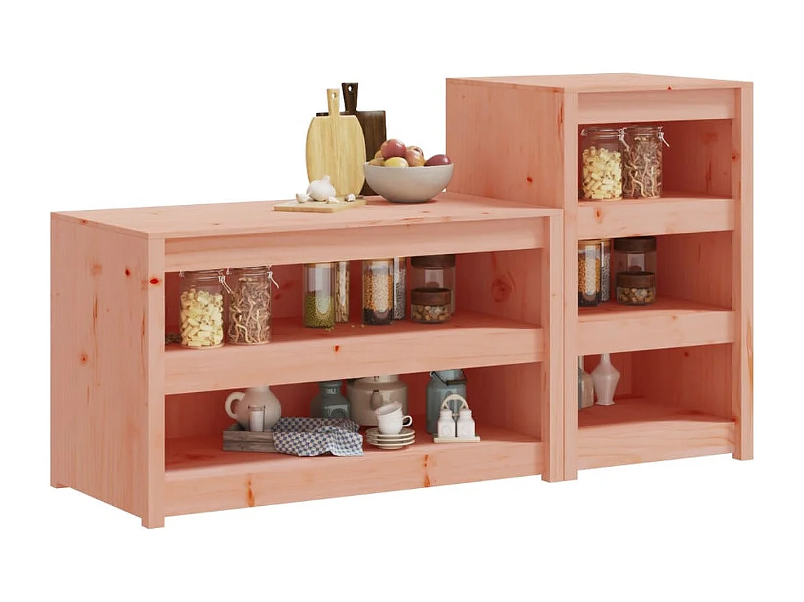 Armoires de cuisine d'extérieur 2 pcs bois massif douglas