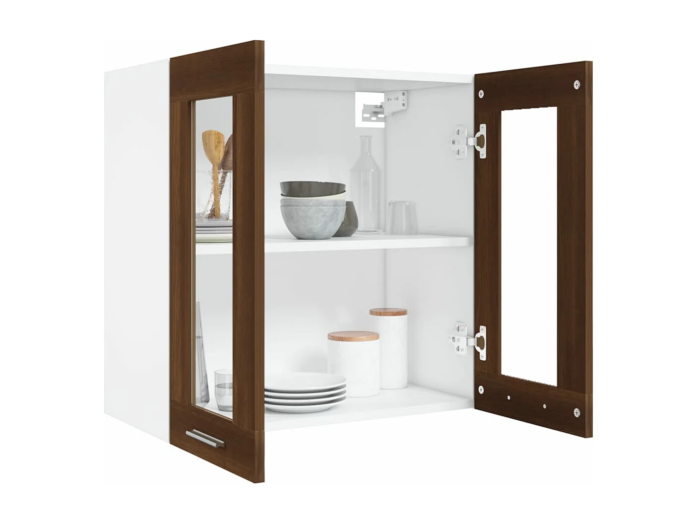 Armoire en verre suspendue Chêne marron Bois d'ingénierie