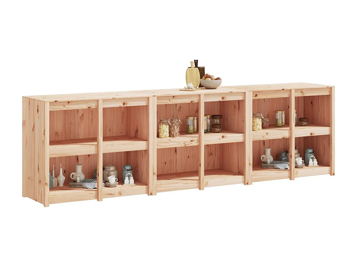 Armoires de cuisine d'extérieur 3 pcs bois de pin massif