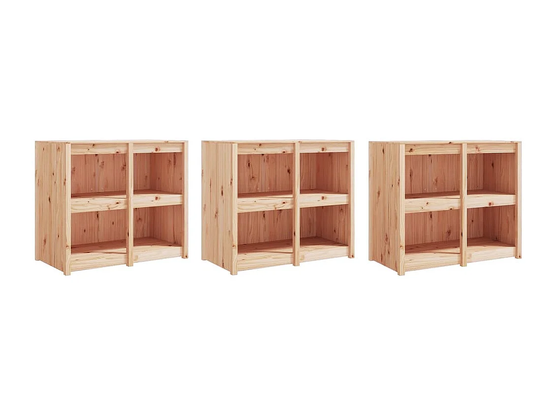 Armoires de cuisine d'extérieur 3 pcs bois de pin massif
