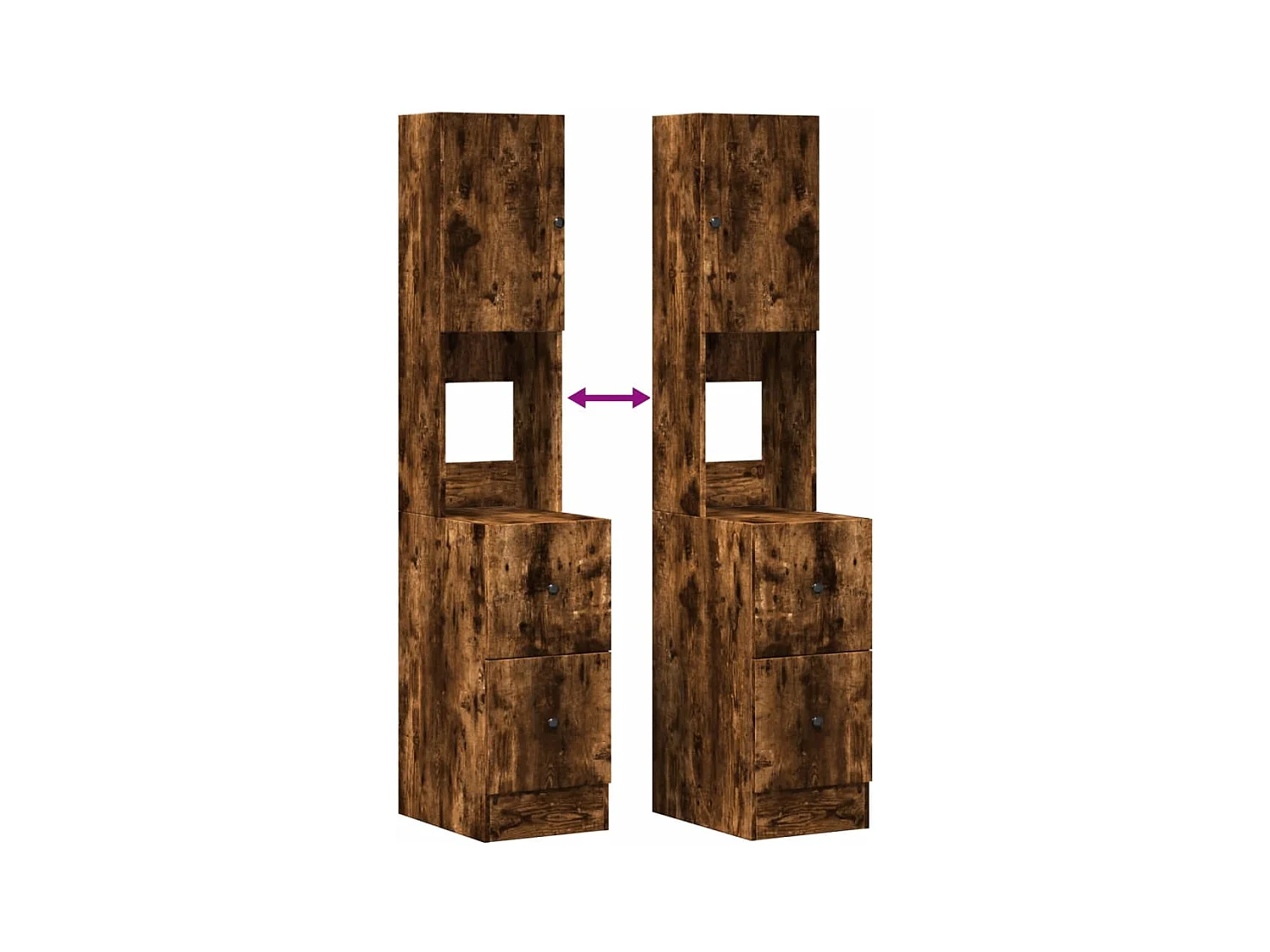 Armoire de cuisine chêne fumé 35x50x180 cm bois d'ingénierie