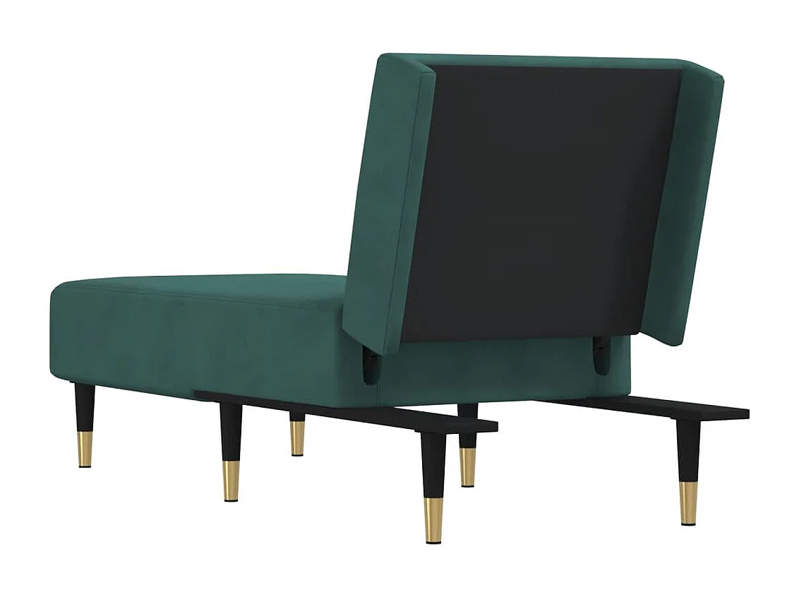 Chaise longue vert foncé velours