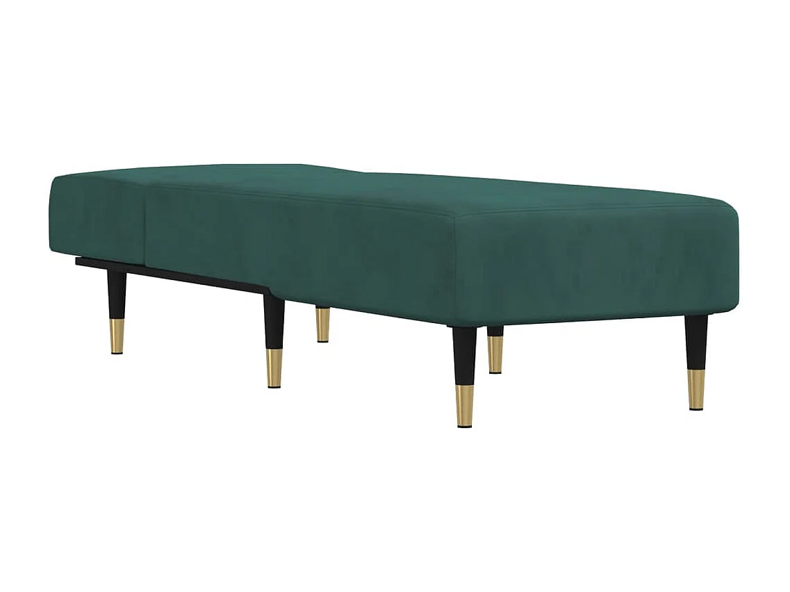 Chaise longue vert foncé velours